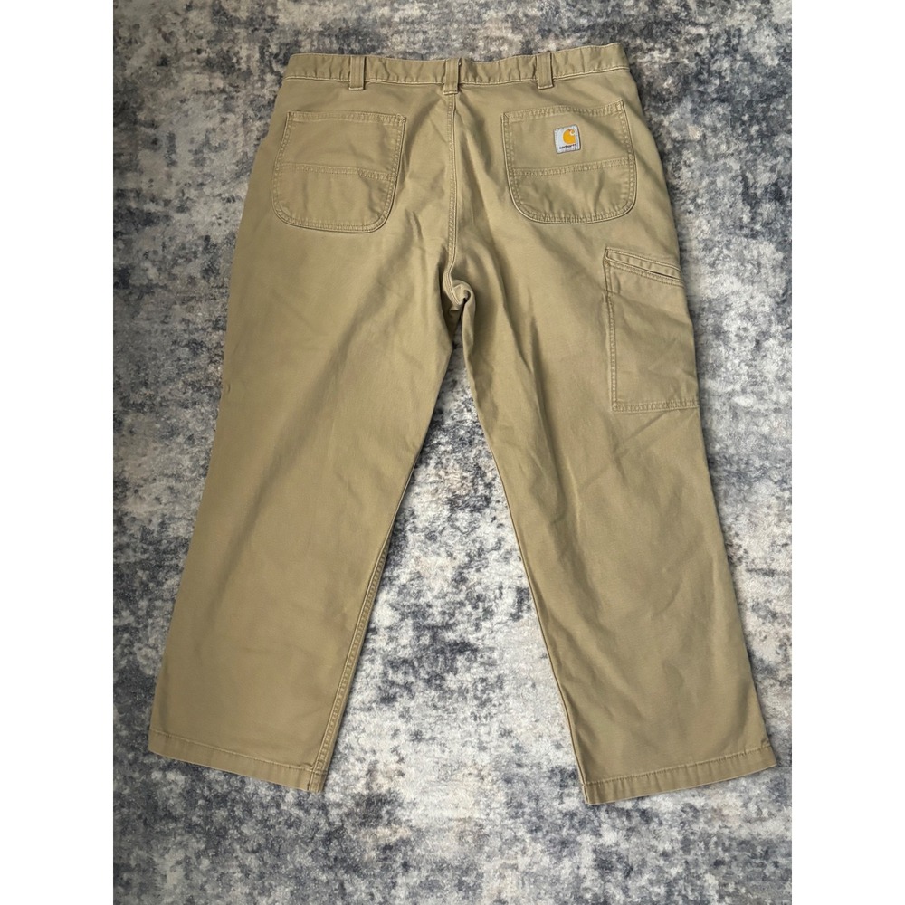 Carhartt Rugged Flex Relaxed Tan Canvas Work Pants Mens 40x30 (38x28) BN2291-M
